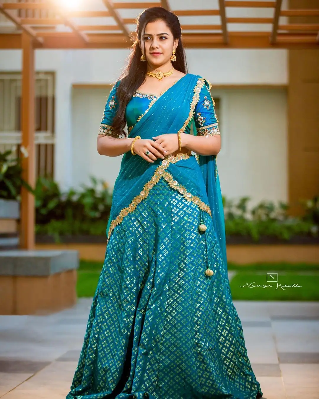 Vaishnavi Chaitanya Wearing Blue Designer Lehenga Choli